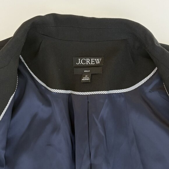 J.Crew Willa Italian City Wool Blazer Jacket Plus Size 20 Black BK020 - Picture 11 of 13